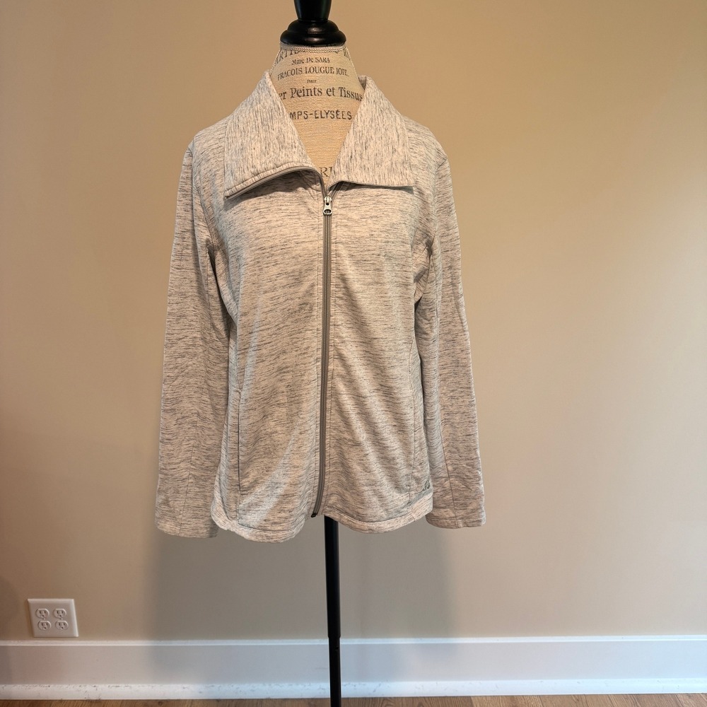 Tuff Athletics Women's Gray Heathered Full Zip Fleece Size XL